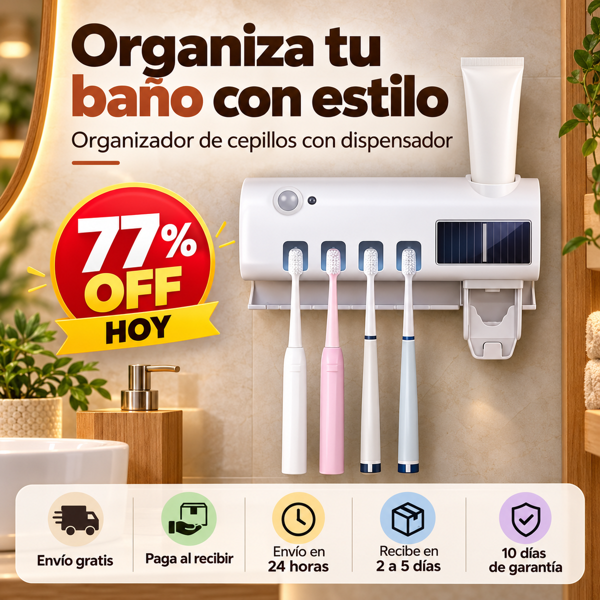 Porta Cepillos Esterilizador OFERTA ESPECIAL 77% OFF HOY