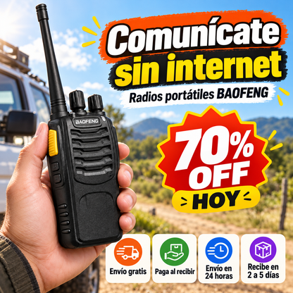 Radios Baofeng BF-888S OFERTA ESPECIAL 70% OFF HOY