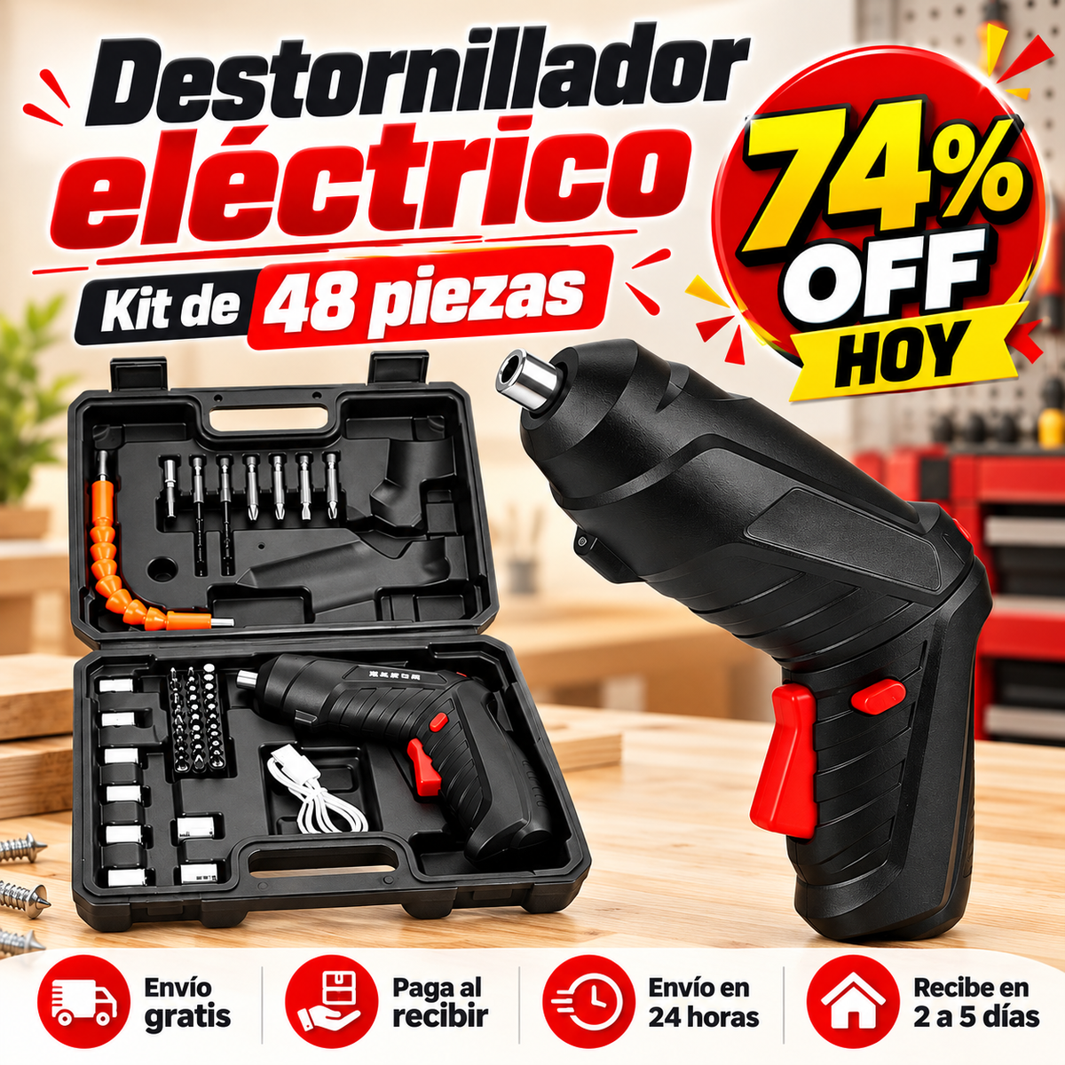Destornillador electrico OFERTA ESPECIAL 74% OFF HOY