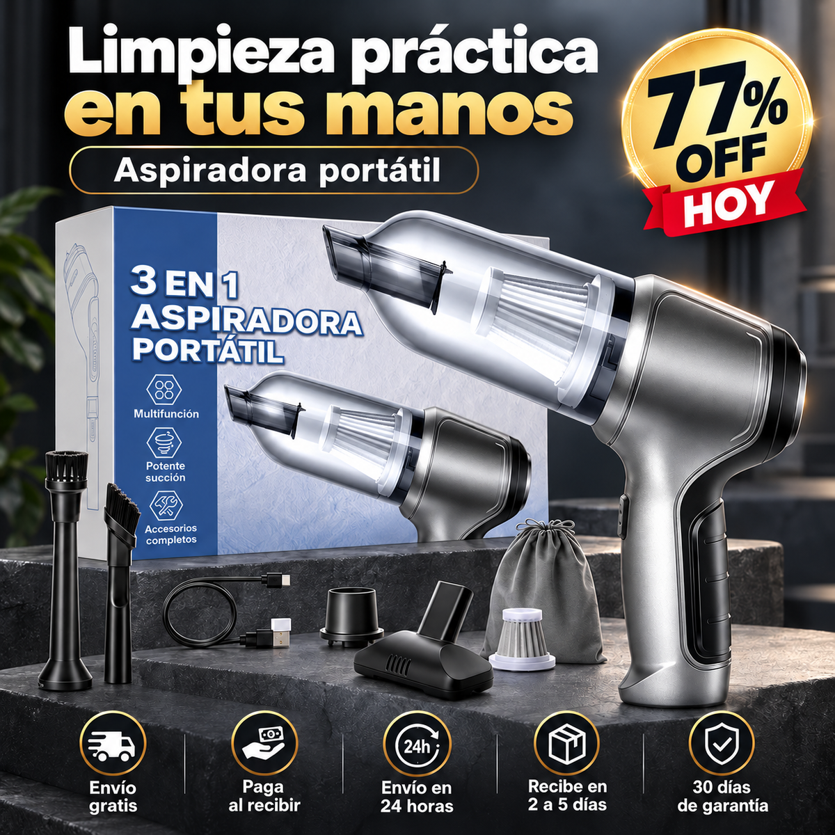 Aspiradora Para Auto OFERTA ESPECIAL 77% OFF HOY