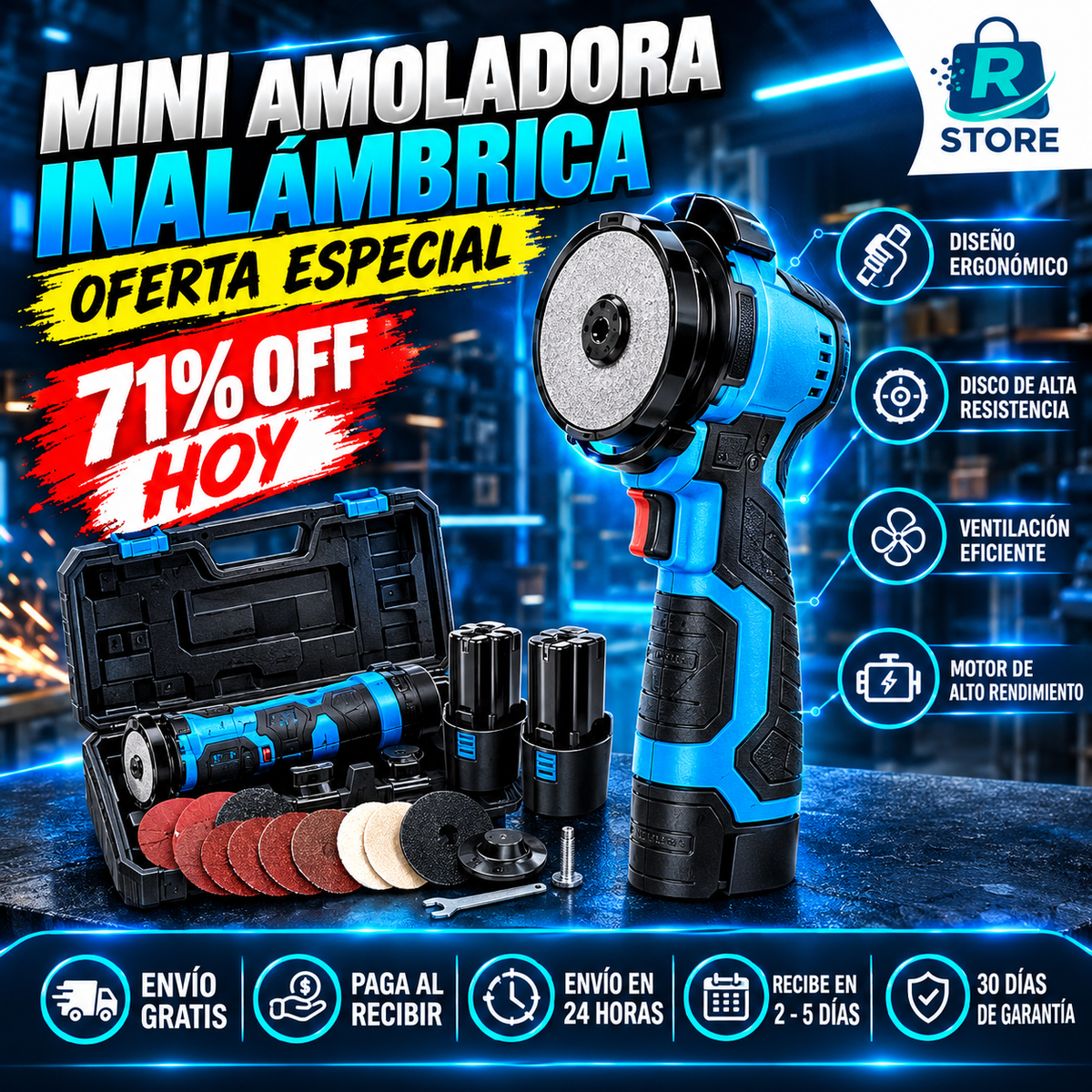 Pulidora inalámbrica 2 batería y Maletin OFERTA ESPECIAL 71%OFF HOY