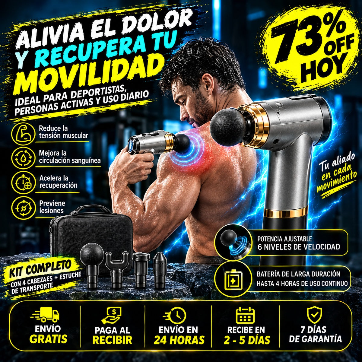 💆‍♂️ Combo Masajeador Muscular EMS + Accesorios ✨ OFERTA ESPECIAL 73%OFF HOY