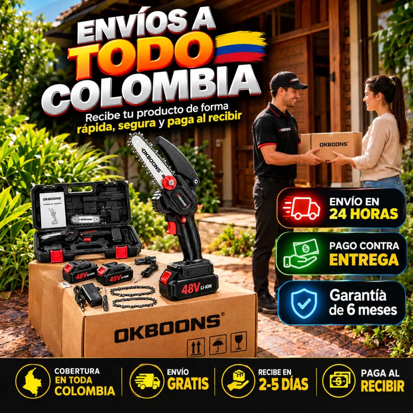 Mini Motosierra Inalámbrica 2 cadenas, 2 baterías, espada 18 cms OFERTA ESPECIAL 70%OFF HOY