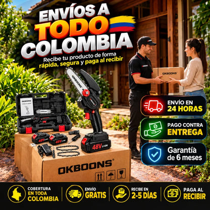 Mini Motosierra Inalámbrica 2 cadenas, 2 baterías, espada 18 cms OFERTA ESPECIAL 70%OFF HOY